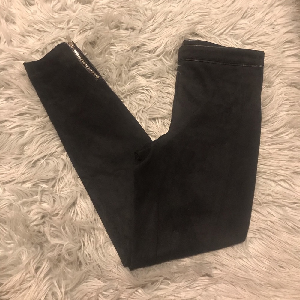 H&M black suede skinny pants